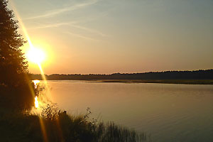 Sonnenuntergang am Byhlegurer See