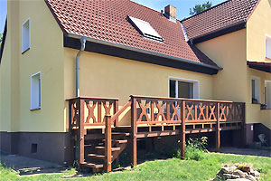 Ferienwohnungen im Spreewald: möblierte Südterrasse